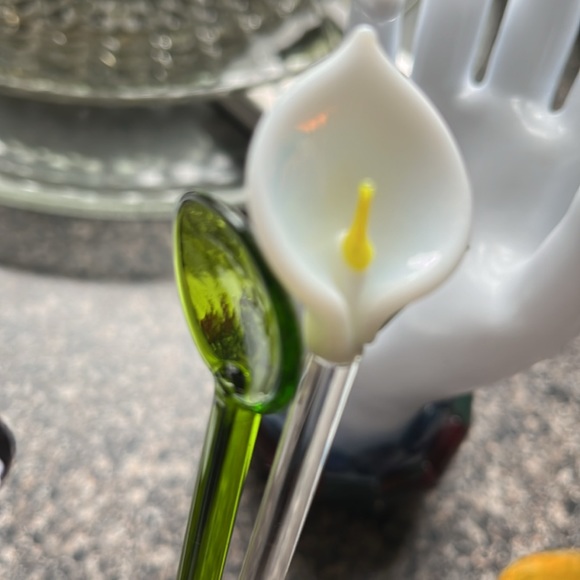 Vintage 4 blown glass drink stirrers - Picture 4 of 4